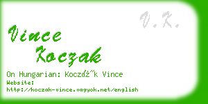 vince koczak business card